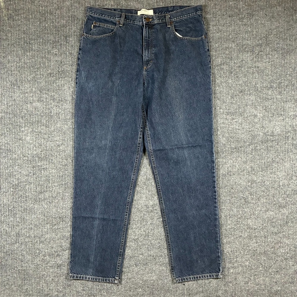 L.L.Bean Double L Mens Jeans 40x34 Natural Fit Blue 100% Cotton Denim High Rise